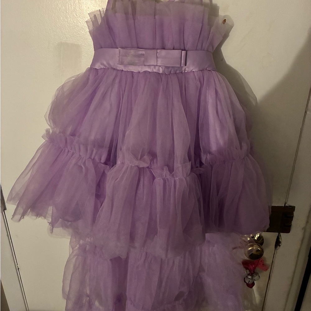 Lavender Tulle Layered Dress - Picture 2 of 4